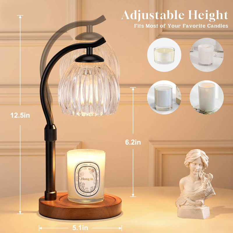 Lampe-bougie, avec minuterie et gradateur, (noir), Black