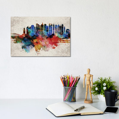 Manila Abstract Skyline - Wrapped Canvas Gallery-Wrapped Canvas Giclée