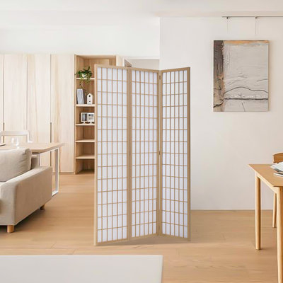 130cm W x 180cm H 3 - Panel Solid Wood Folding Room Divider