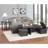 Square Coffee Table With 4 Storage Stools In Rustic-473735018