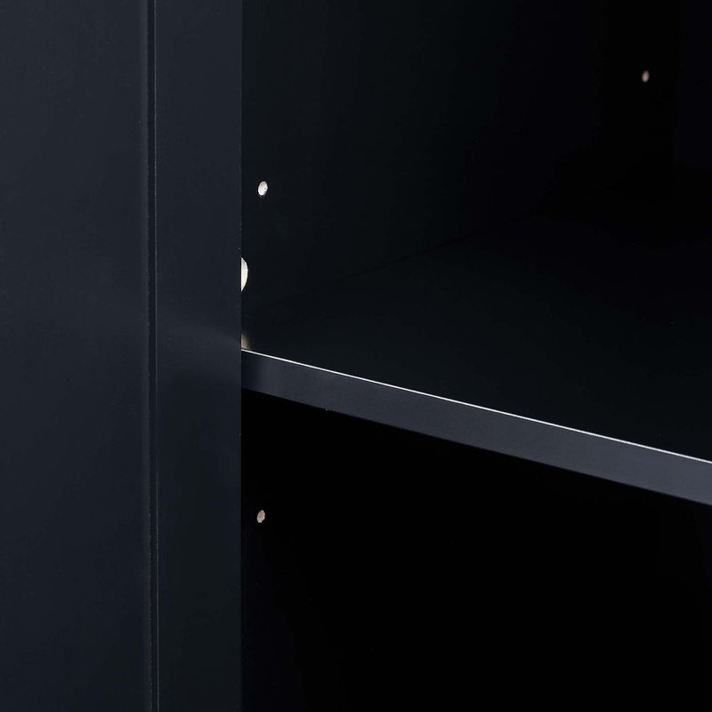 Armoire de rangement haute avec trois tiroirs, Noir