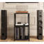 Support pour tourne-disque à 3 niveaux avec rangement en vinyle, support pour tourne-disque et table de bout, noir