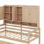 Lit de jour simple en bois avec tête de lit bibliothèque et tiroirs de rangement sous le lit