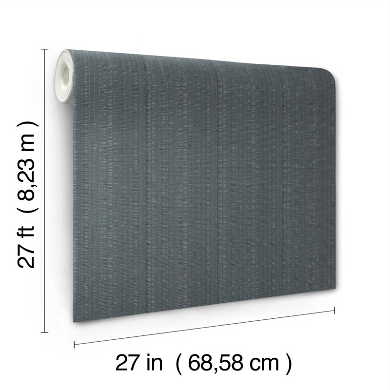 Striped Wallpaper Roll, Denim