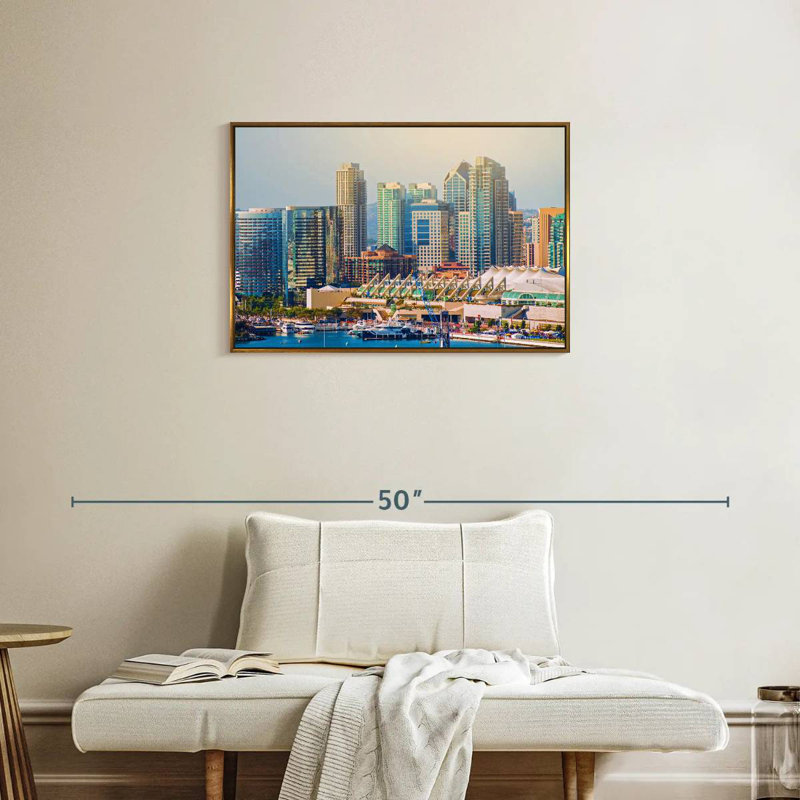Ville de San Diego, Cadre flottant doré, 31 po x 21 po