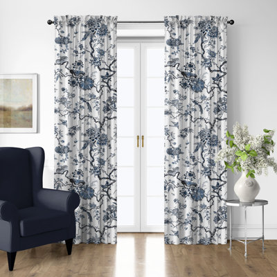 Tree Top Sky Cotton Rod Pocket Drapery Panel Set of 2