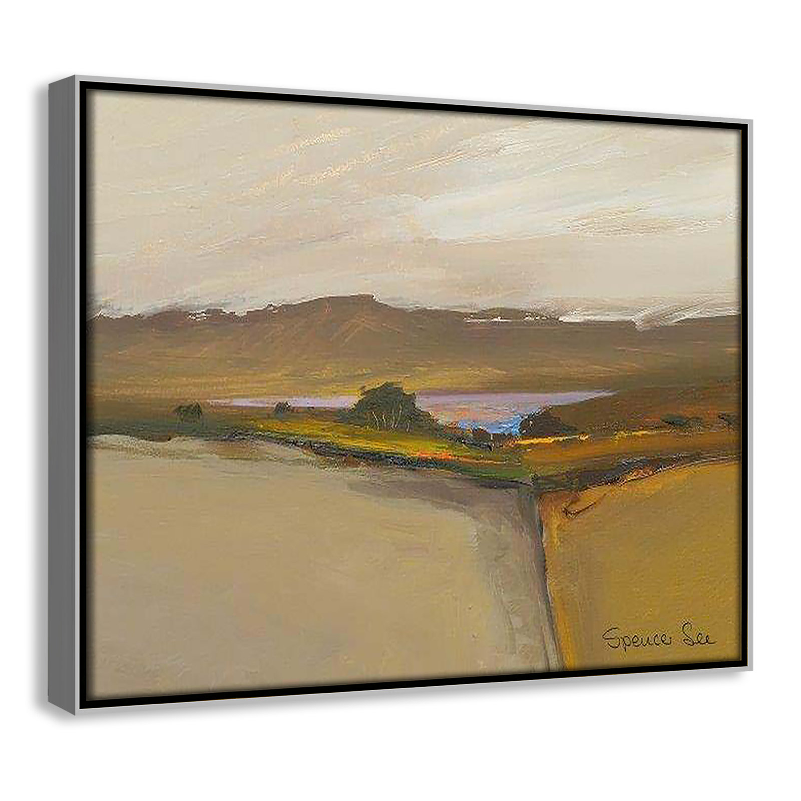 Heaven And Earth IV by Spencer Lee, 12.5'' H x 15.5'' W x 2'' D, Silver Framed