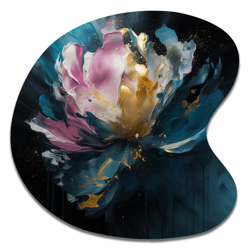 Clark - pivoines en forme de goutte, art mural en métal asymétrique, H 27 po x l 27 po