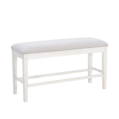 Nahumveer Solid Wood Counter Height Upholstered Bench by Red Barrel Studio