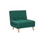 Fauteuil-lit en velours - dossier à 3 positions, convertible en lit en 10 secondes, coussin inclus. Canapé-lit peu encombrant.-775006416