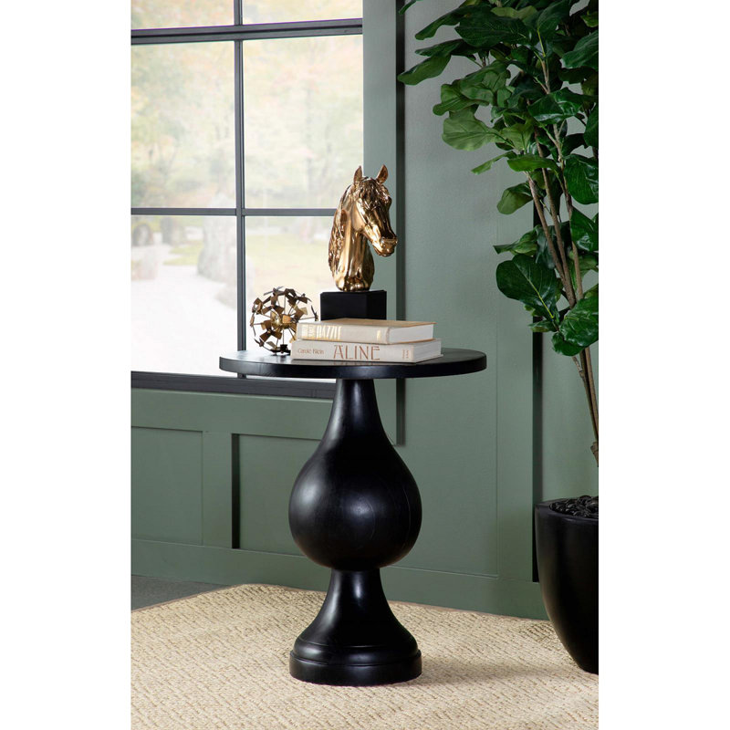 Stain Pedestal Accent Table