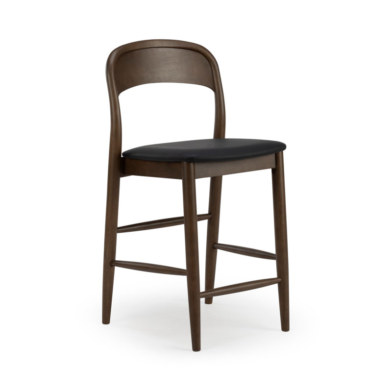 Loar Upholstered Counter Stool, 1, Walnut/Black