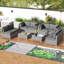 Ensemble de conversation en rotin PE pour 10 personnes-1622302914