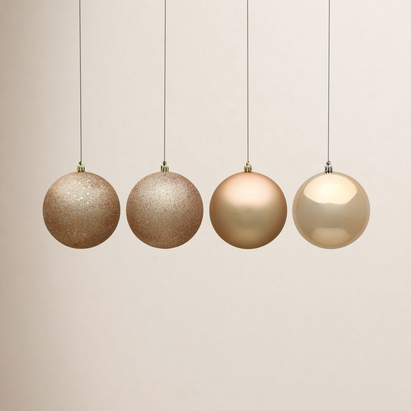 Shatterproof Bauble, 4" H x 4" W x 4" D, Café Latte