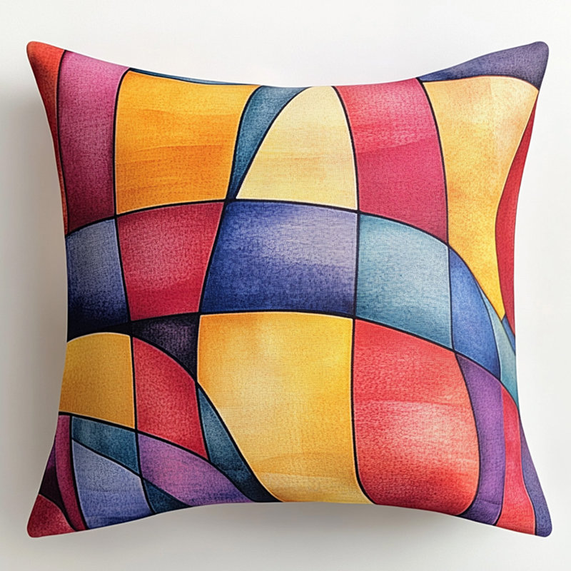 Modern Abstract Geometric Pillow
