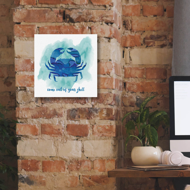  «Crab 3» par Erin Clark, art mural sur toile, 12 po x 12 po, H 12 po x l 12 po x P 0,75 po
