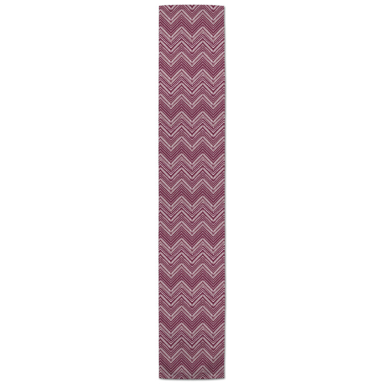 Doster Table Runner, 90" x 16", Burgundy, Geomestric
