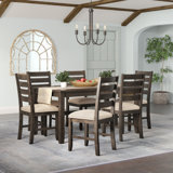 Esdras 6 - Person Solid Wood Solid Wood Top Four Leg Dining Set