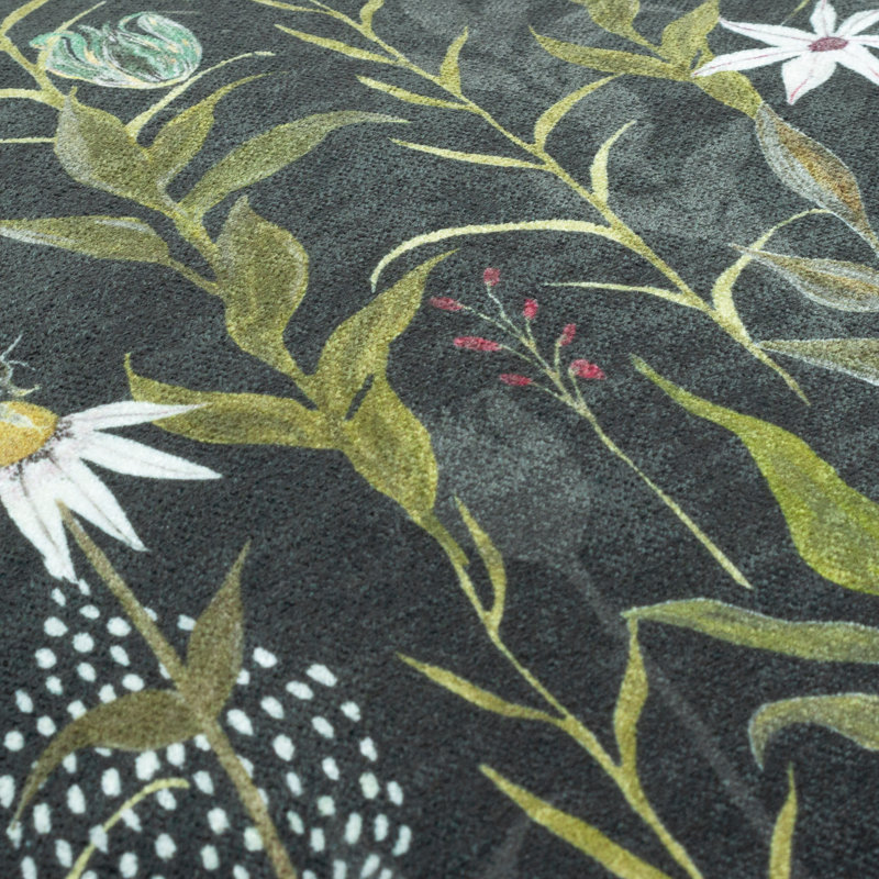 Milinocket Floral Green Square Throw Cushion
