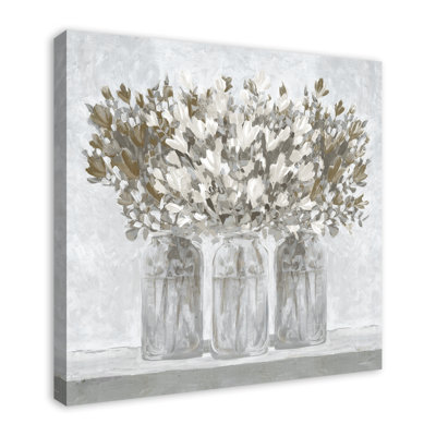 " Neutral Floral Jars " Painting Print