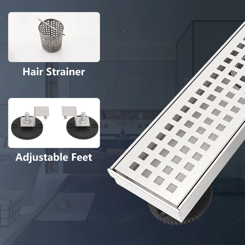Linear Shower Drain With Removable Cover Grille