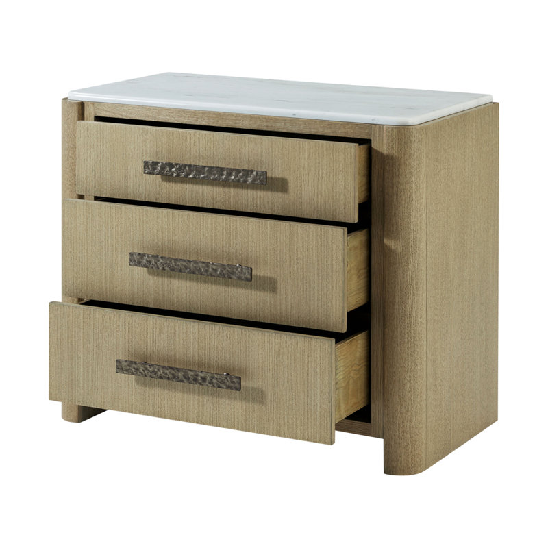 Essence 3 - Drawer Solid Wood Nightstand, Blonde