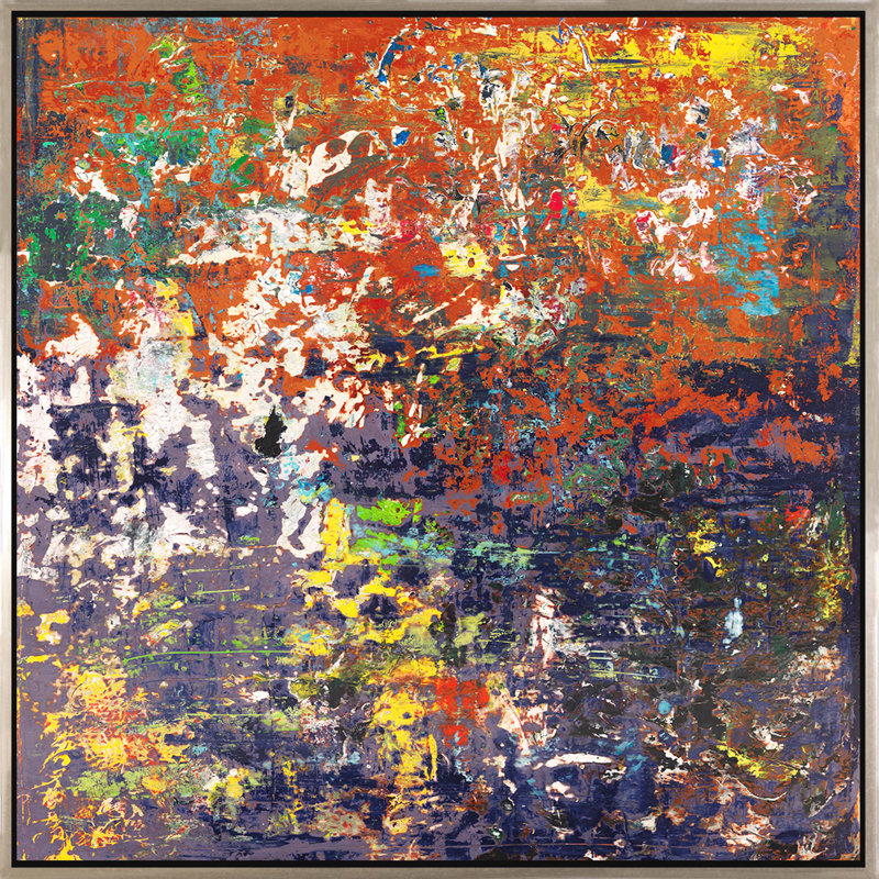 Fleurs d'été - peinture à cadre flottant sur toile