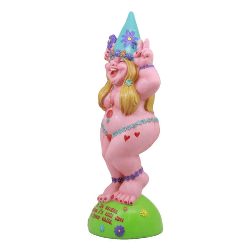Statue de gnome hippie Johant