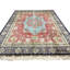 Tapis turc 8 x 10 rouille et bleu marine en soie