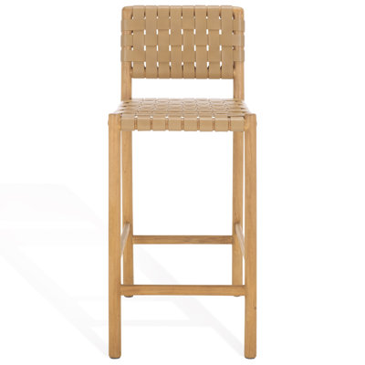 Jeremiah Woven Leather Counter Stool