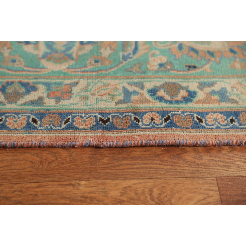 Tapis persan vieilli noué à la main Mashad 9 x 12