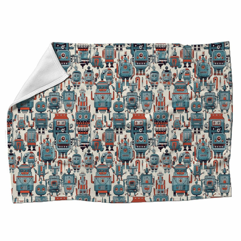 Machine Printed Throw Blanket, 51" W x 60" L