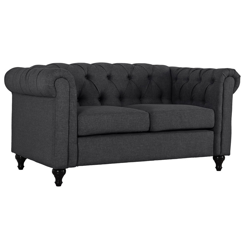Kym Upholstered 61'' Loveseat, Dark Gray
