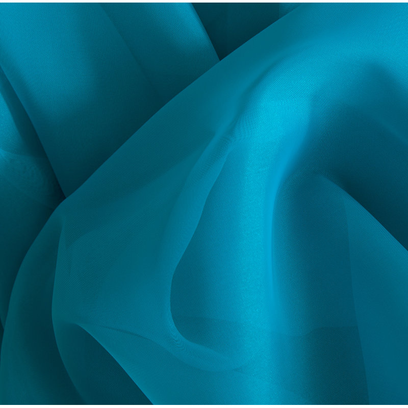 Daxin Sheer Voile Rod Pocket Curtain Panels, 54" W x 63" L, Turquoise Blue