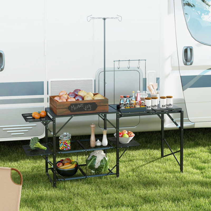 Table de cuisine pliante Outsunny (table incluse seulement)
