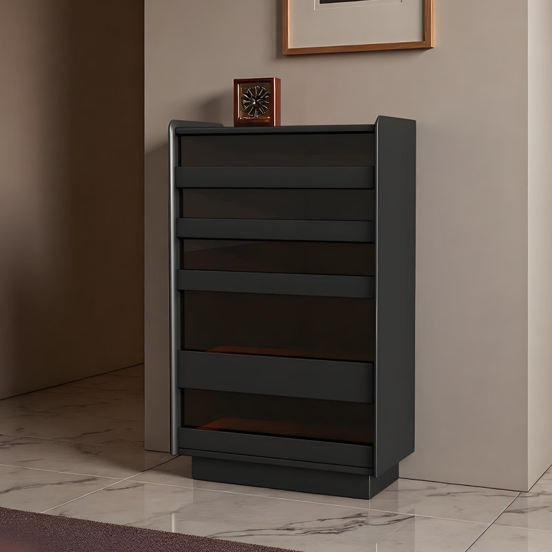 Light luxury fashion storage shoe cabinet, H 42,52 po x l 23,62 po x P 15,75 po, Noir
