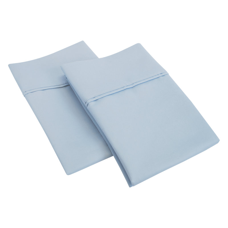 Superior 1200 Thread Count Wrinkle Resistant Cotton Blend Pillowcases, King, Light Blue