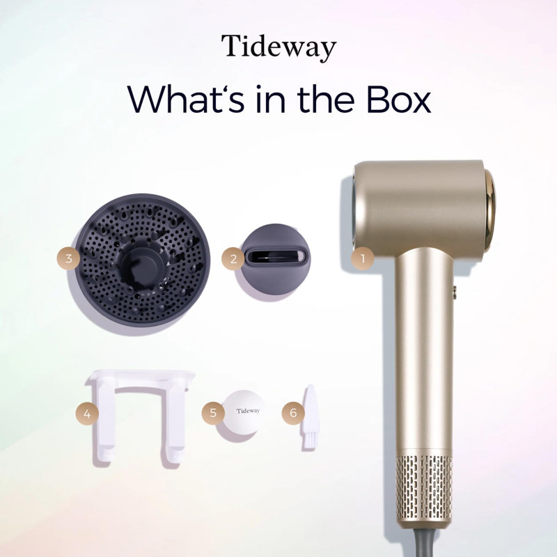 Professional High-Speed Ionic Blow Dryer 110,000 RPM, Compact with Magnetic Diffuser, Fast Drying, Brushless Motor, Low Noise, Smart Temperature Control