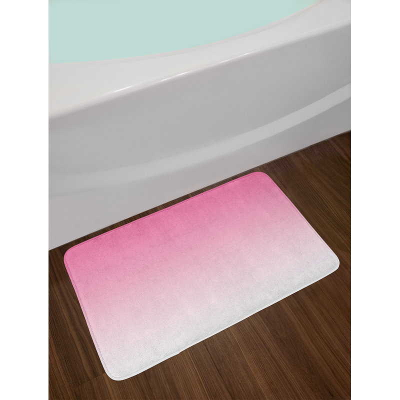 Pale Pink Ombre Memory Foam Bath Rug