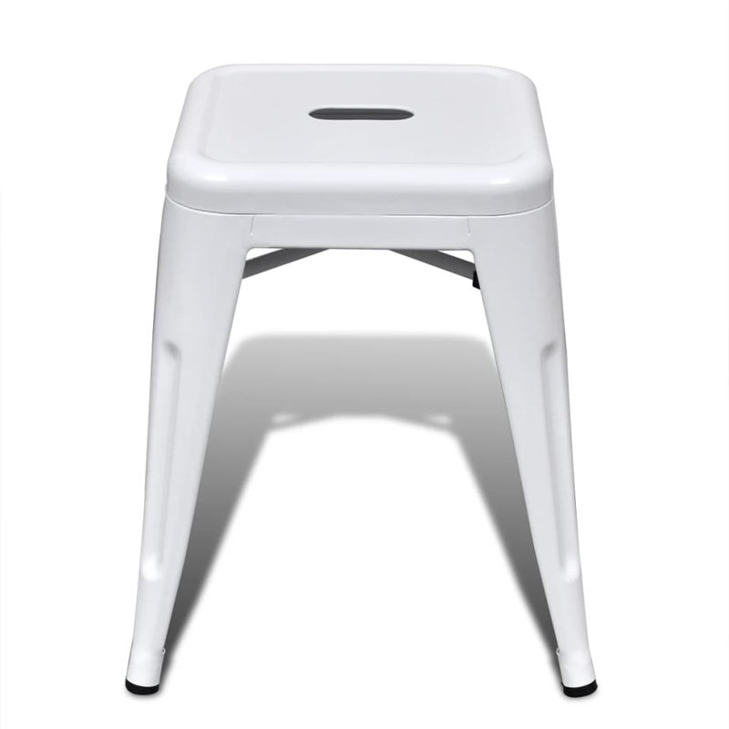 Humes Steel Accent Stool, White