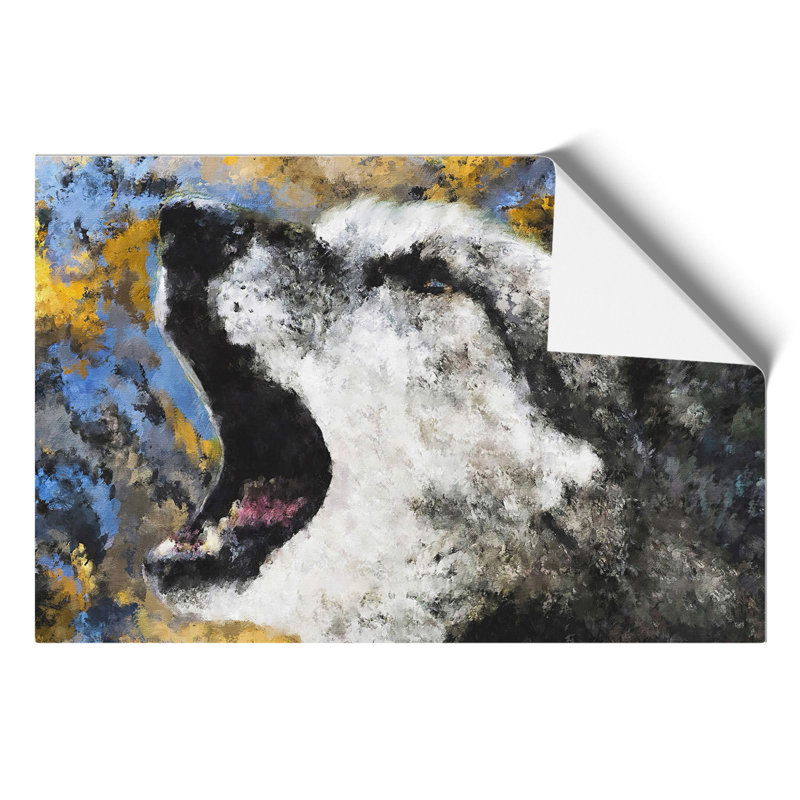 Abstract Wolf Painting - Frameless Print, 21cm H x 30cm W x 0.1cm D