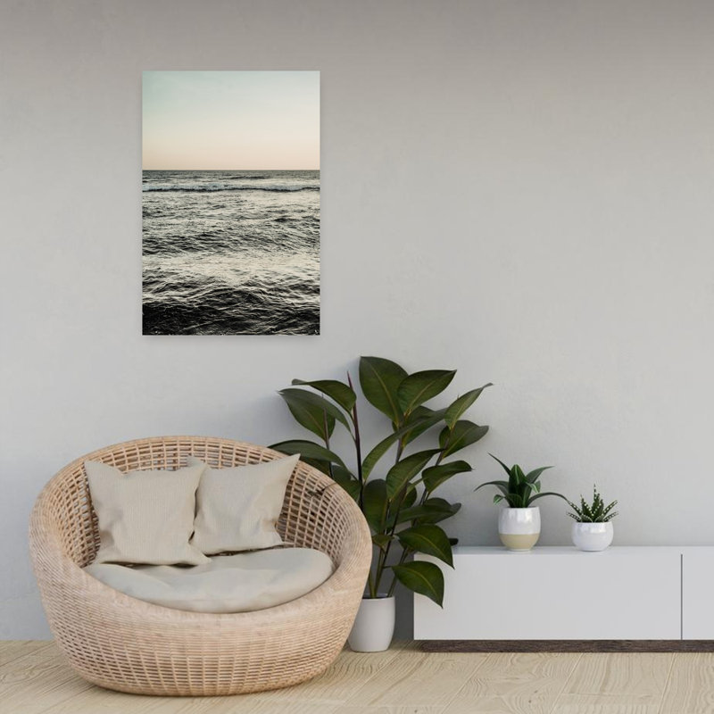 Art contemporain, art côtier paisible serein minimaliste, H 24 po x l 16 po