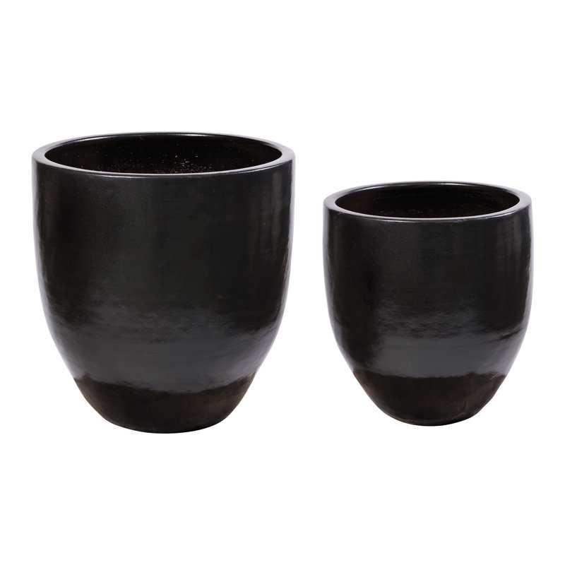 Ceramics Handmade Ceramic Pot Planter, Iron Semi-Gloss