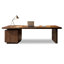 Bureau de direction rectangulaire en bois massif avec tiroirs Nut-brown-129847040