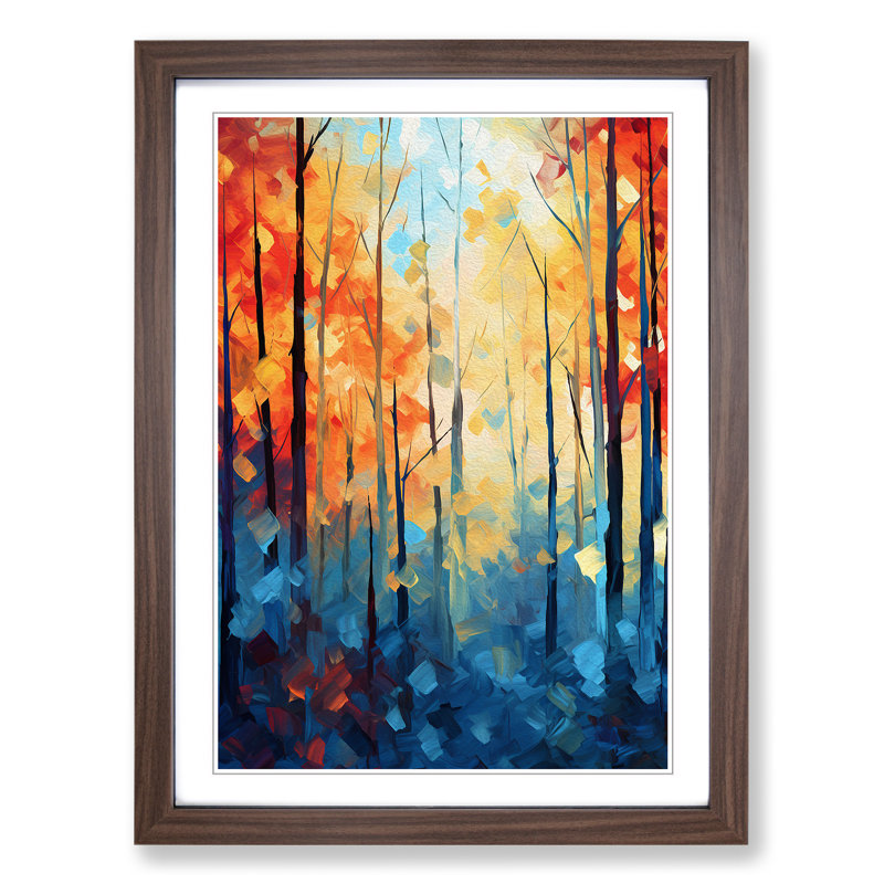 Single Picture Frame Print on Wood, 46cm H x 34cm W, Walnut Framed