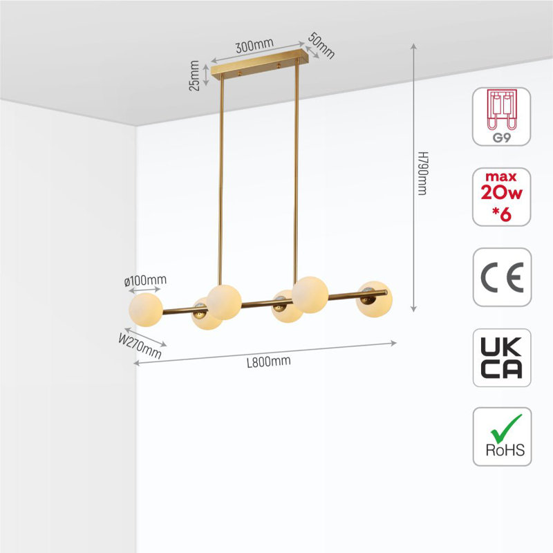 Adalbern 6 - Light Kitchen Island Chandelier