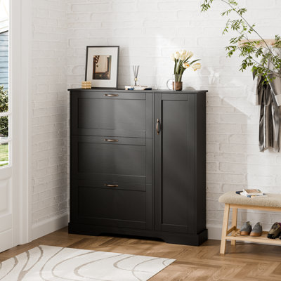 28 Pair Large Shoe Storage Cabinet with Adjustable Shelves