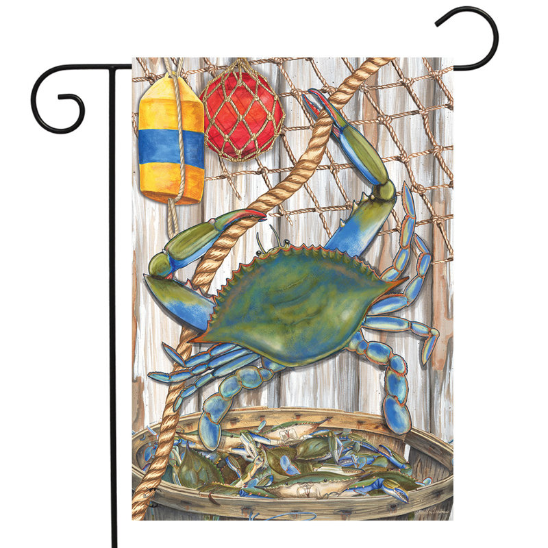 Drapeau de jardin boisseau crabe bleu