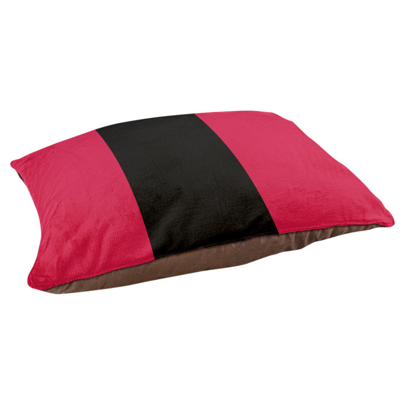 Coussin rectangulaire designer New York Bronx, Moyen (L 30 po x l 40 po), Rouge / noir / rouge