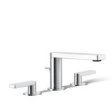 Composed Widespread Bathroom Faucet with Drain Assembly